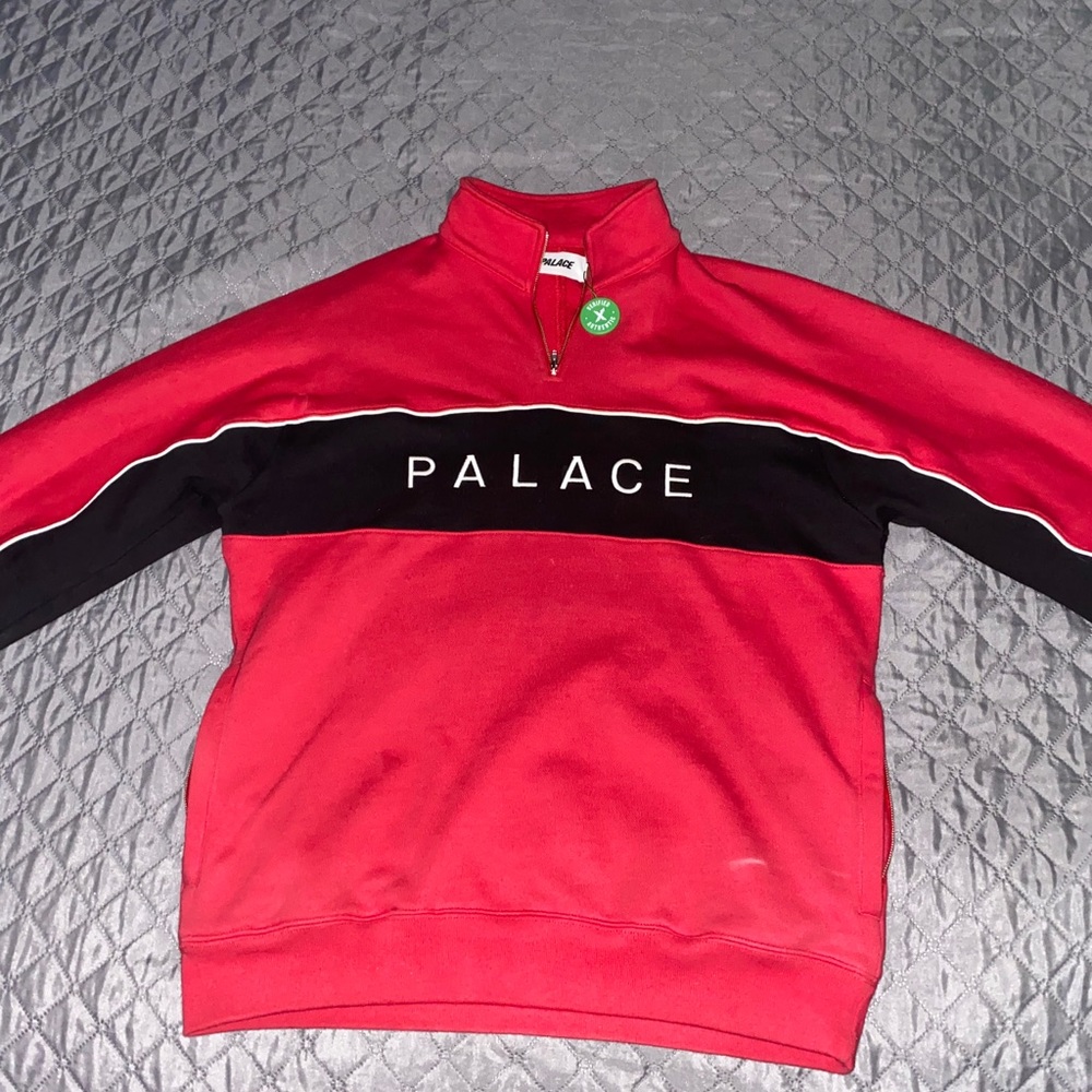 Palace Quart Funnel Red Quarter Zip Sweater
